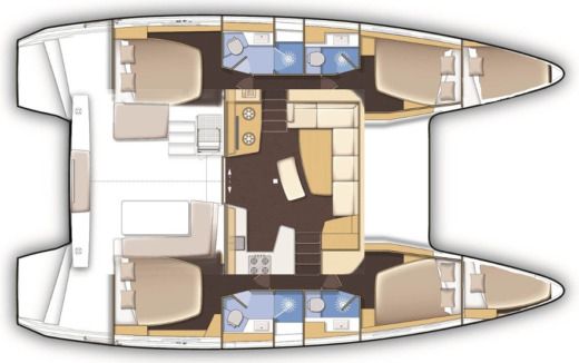 Catamaran Lagoon 42 Boat layout