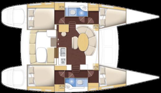 Catamaran Lagoon 380 S2 Σχέδιο κάτοψης σκάφους