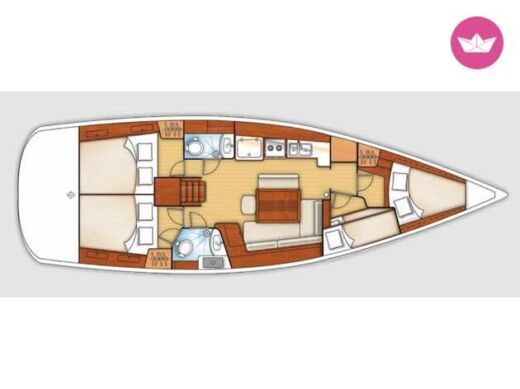 Sailboat Bavaria Oceanis 43 Boat layout