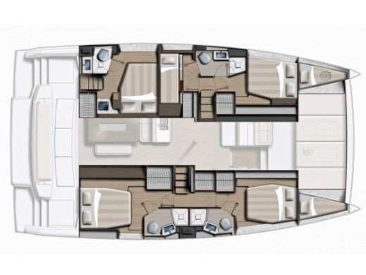 Catamaran  Bali 4.6 OPEN SPACE ( 7 cabins, SOUNTLESS GENERATO boat plan