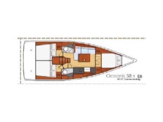Sailboat BENETEAU OCEANIS 38.1 Plattegrond van de boot