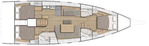 Sailboat Beneteau Oceanis 46.1 Plano del barco