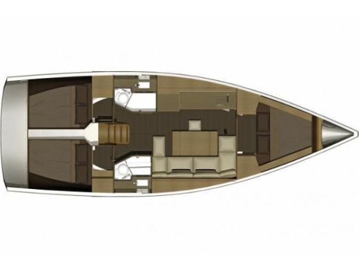 Sailboat DUFOUR 382 Plattegrond van de boot