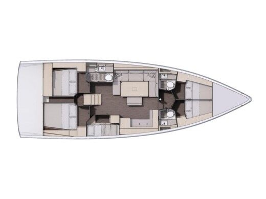 Sailboat Dufour 470 Grand Large Plattegrond van de boot