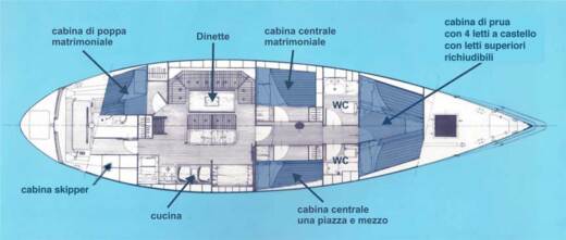 Sailboat Alaver Viva 48 Plattegrond van de boot