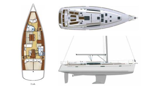 Sailboat Beneteau Oceanis 46 Planimetria della barca