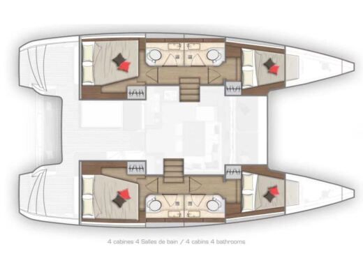 Catamaran Lagoon 440 Boot Grundriss