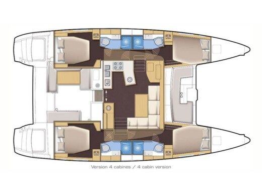Catamaran  Lagoon 450 Flybridge boat plan