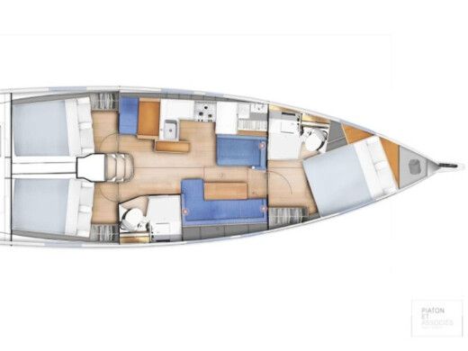 Sailboat Jeanneau Sun Odyssey 410 Planimetria della barca