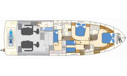 Motorboat Ferretti 591 boat plan