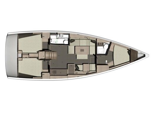 Sailboat DUFOUR 412 Grand Large Plattegrond van de boot