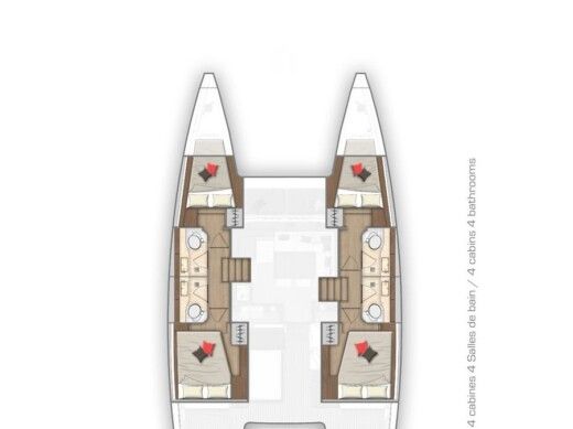 Catamaran Lagoon 40 Boot Grundriss
