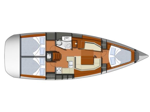 Sailboat Jeanneau Sun Odyssey 39i Planimetria della barca