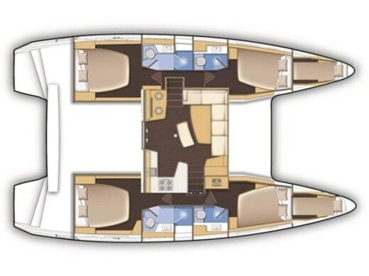 Catamaran  Lagoon 46 (6 cab.) Boot Grundriss
