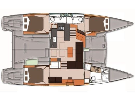 Catamaran  Helia 44 Boat layout