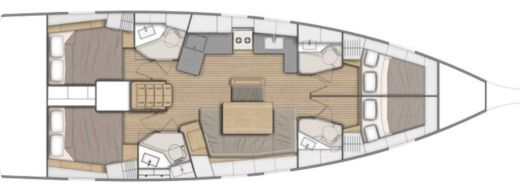Sailboat Beneteau Oceanis 46.1 Plattegrond van de boot