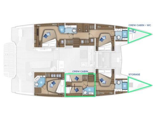 Catamaran  Lagoon 55 Plattegrond van de boot