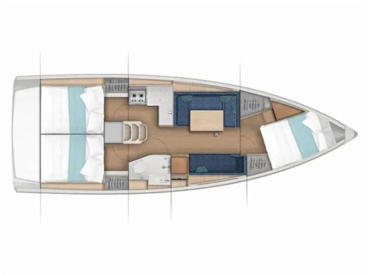 Sailboat  Sun Odyssey 380 Plano del barco