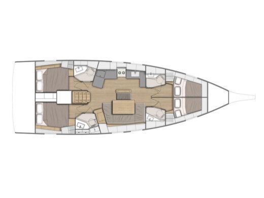 Sailboat Beneteau Oceanis 46.1 Boot Grundriss