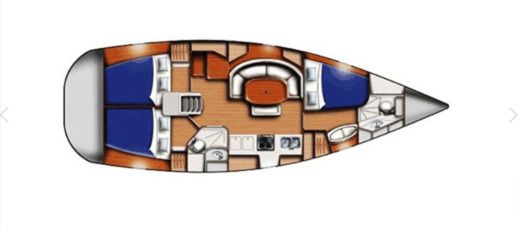 Sailboat BENETEAU OCEANIS 393 Boot Grundriss