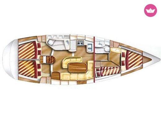 Sailboat Dufour Gib sea 43 Σχέδιο κάτοψης σκάφους