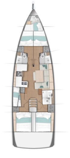Sailboat Jeanneau Sun Odyssey 490 Boat layout