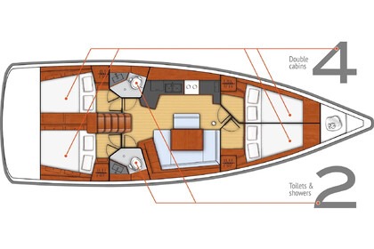 Miete Segelboot  Oceanis 45 (4 cabins) Tivat