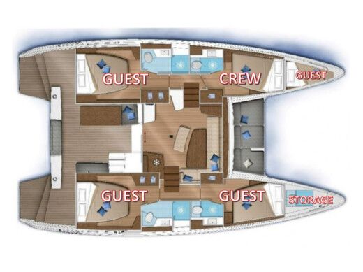 Catamaran Lagoon Lagoon 42 Boot Grundriss