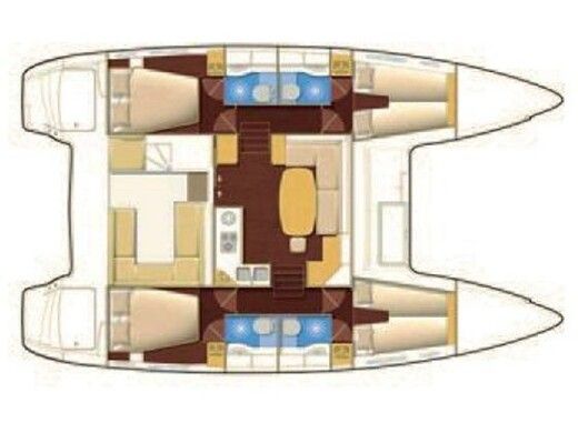 Catamaran LAGOON 400 S2 Plattegrond van de boot
