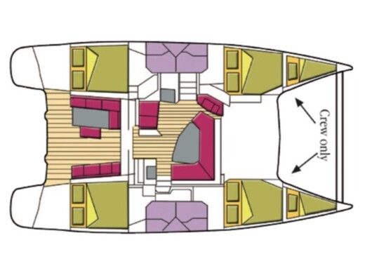 Catamaran FOUNTAINE PAJOT Helia 44 Boot Grundriss