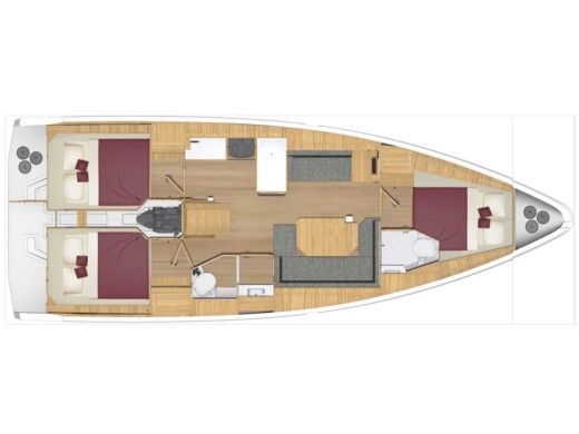 Sailboat  Bavaria C38 Boat layout