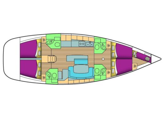 Sailboat Beneteau Cyclades 50.4 Plan du bateau