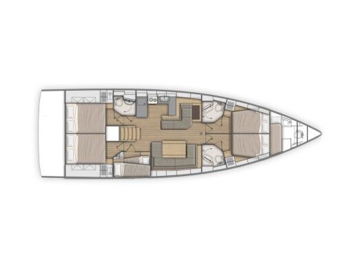Sailboat  Oceanis 51.1 A/C & GEN & WM Planimetria della barca
