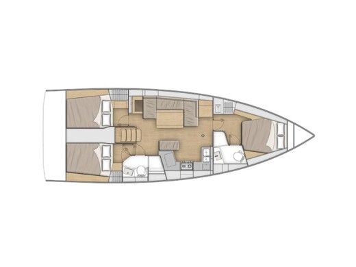 Sailboat  Oceanis 40.1 (3 cab) boat plan