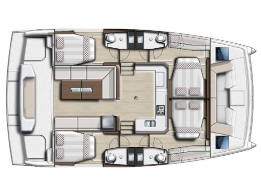 Catamaran Bali - Catana Bali Catspace Boot Grundriss