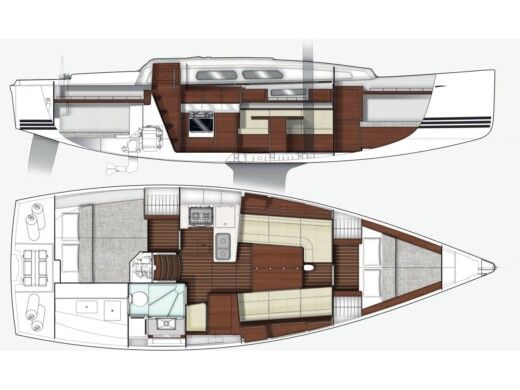 Sailboat X-YACHTS Xc 35 Σχέδιο κάτοψης σκάφους