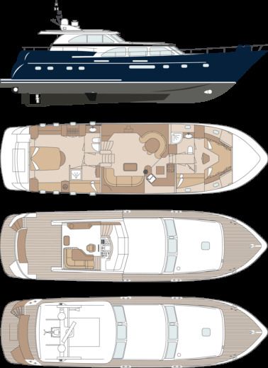 Motorboat Van Der Walk Continental 21 WheelHouse Boot Grundriss