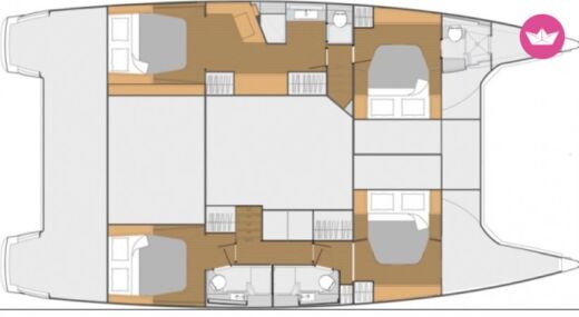 Catamaran Fountaine Pajot Saba 50 Σχέδιο κάτοψης σκάφους