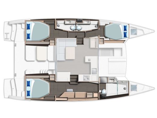 Catamaran  Moorings 4200/3/3 Boot Grundriss