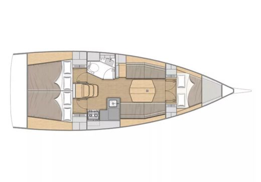 Sailboat Bénéteau Oceanis 34.1 First line - 3 cab. Boat layout