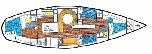 Sailboat Crestitalia LUNA 50 Plan du bateau