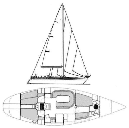 Sailboat Del Pardo Grand Soleil 46 Boot Grundriss