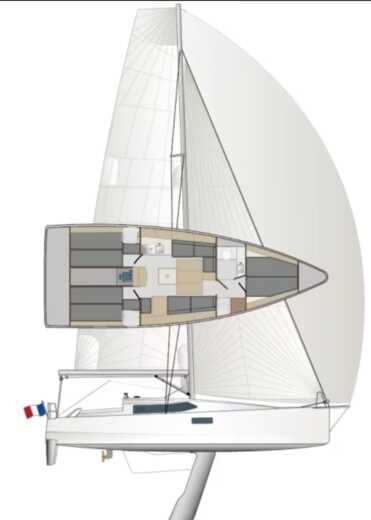 Sailboat Pogo Structures Pogo 36 Σχέδιο κάτοψης σκάφους