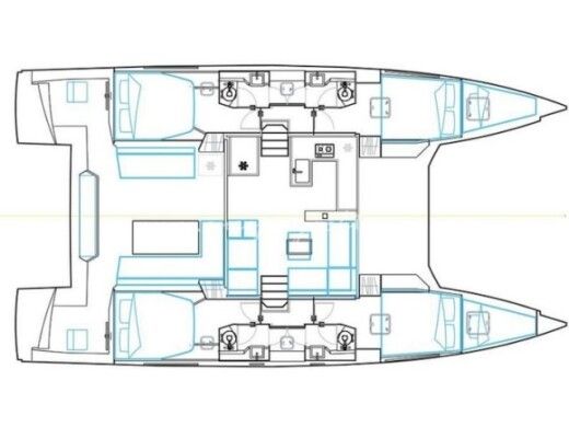 Catamaran  Nautitech 46 Fly Boat layout