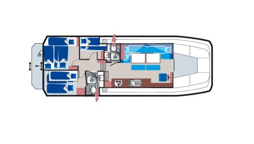 Houseboat Pirate 1200K Boot Grundriss