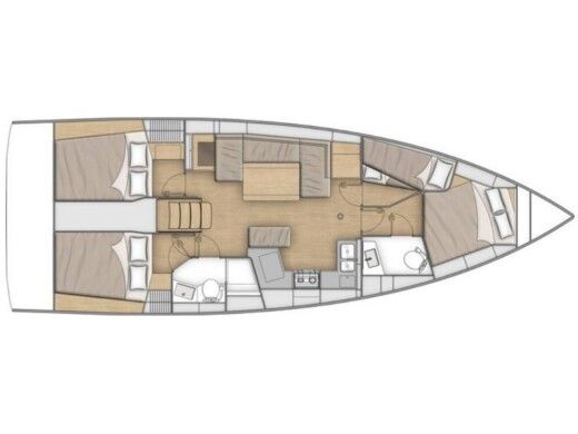 Sailboat Beneteau Oceanis 40.1 Plattegrond van de boot