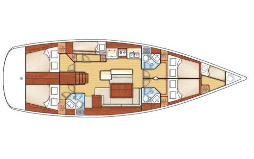 Sailboat Beneteau Oceanis 50 Family Planimetria della barca