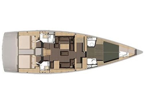 Sailboat DUFOUR 56 Exclusive Planimetria della barca