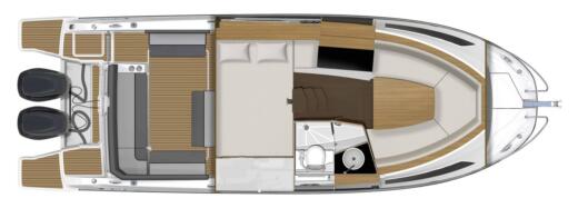 Motorboat Jeanneau Cap Camarat 9.0 Wa Plan du bateau