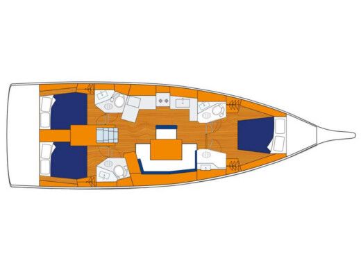 Sailboat  Oceanis 461/3/3 Boot Grundriss